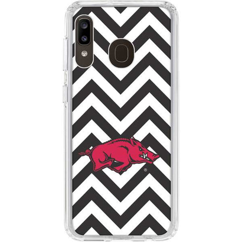 University of Arkansas-Fayetteville Chevron Print Galaxy A20 Clear Case
