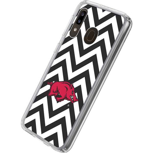 University of Arkansas-Fayetteville Chevron Print Galaxy A20 Clear Case