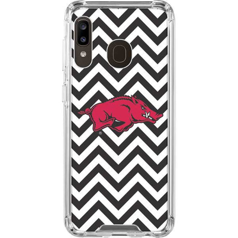 University of Arkansas-Fayetteville Chevron Print Galaxy A30 Clear Case