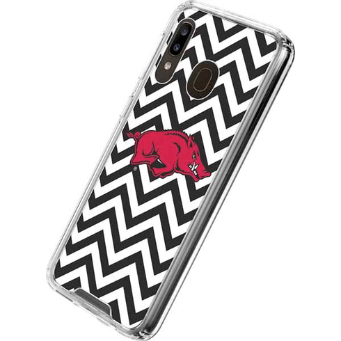 University of Arkansas-Fayetteville Chevron Print Galaxy A30 Clear Case