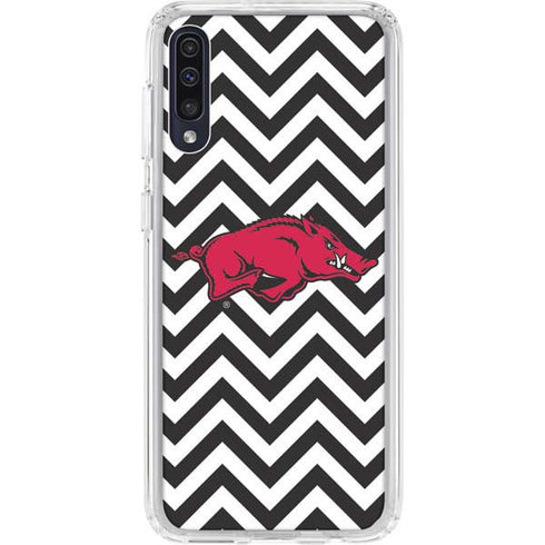 University of Arkansas-Fayetteville Chevron Print Galaxy A50 Clear Case
