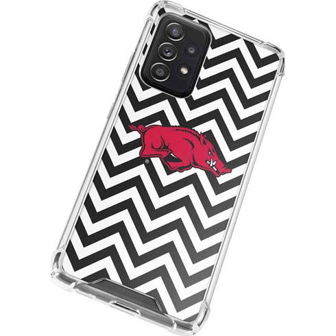 University of Arkansas-Fayetteville Chevron Print Galaxy A72 5G Clear Case