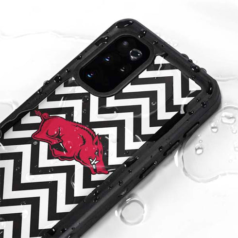 University of Arkansas-Fayetteville Chevron Print Galaxy S20 Plus Waterproof Case