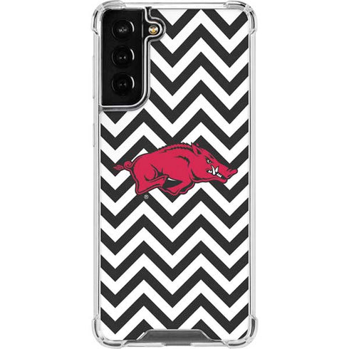 University of Arkansas-Fayetteville Chevron Print Galaxy S21 FE Clear Case