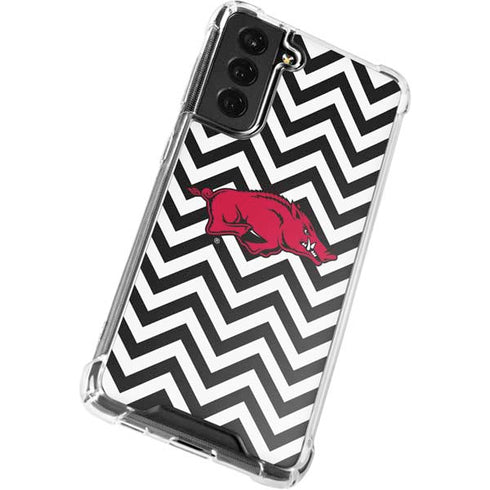 University of Arkansas-Fayetteville Chevron Print Galaxy S21 FE Clear Case