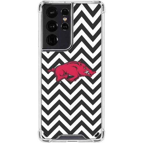 University of Arkansas-Fayetteville Chevron Print Galaxy S21 Ultra 5G Clear Case