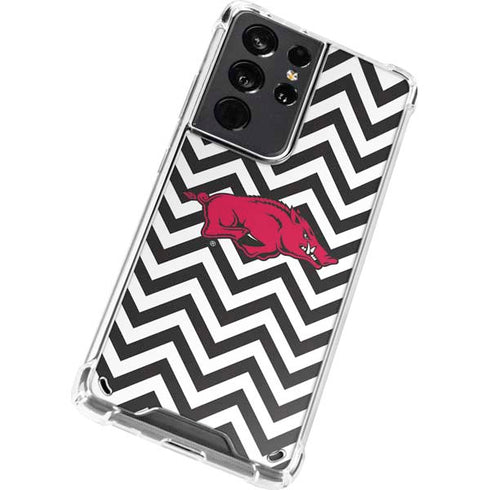 University of Arkansas-Fayetteville Chevron Print Galaxy S21 Ultra 5G Clear Case