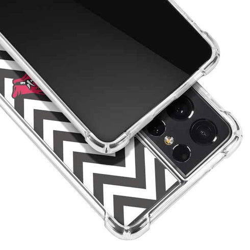 University of Arkansas-Fayetteville Chevron Print Galaxy S21 Ultra 5G Clear Case