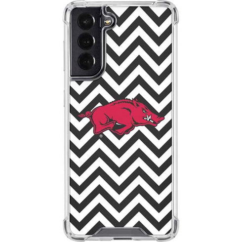 University of Arkansas-Fayetteville Chevron Print Galaxy S22 Clear Case