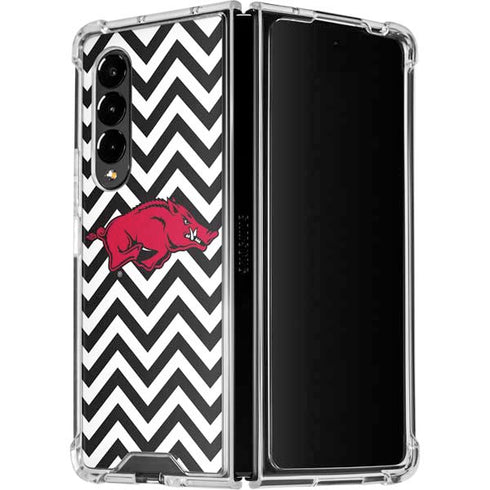 University of Arkansas-Fayetteville Chevron Print Galaxy Z Fold4 5G Clear Case