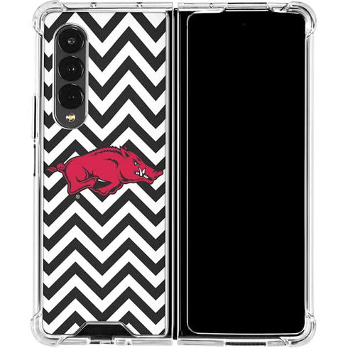University of Arkansas-Fayetteville Chevron Print Galaxy Z Fold4 5G Clear Case