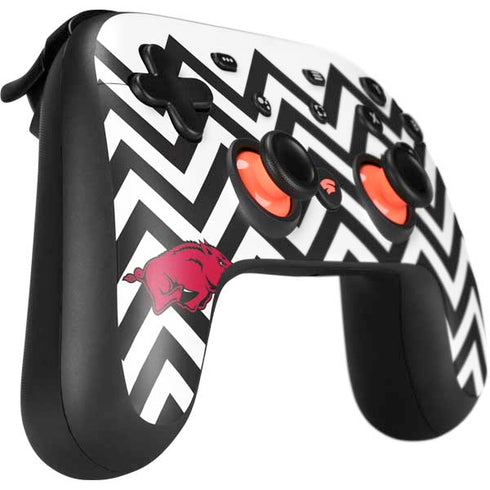University of Arkansas-Fayetteville Chevron Print Google Stadia Controller Skin