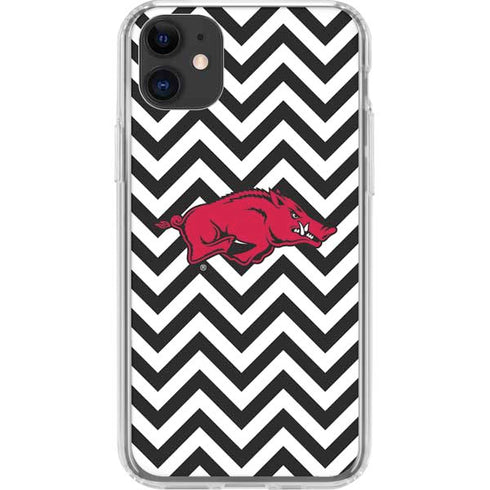 University of Arkansas-Fayetteville Chevron Print iPhone 11 Clear Case