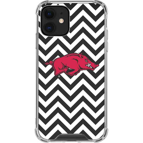 University of Arkansas-Fayetteville Chevron Print iPhone 12 Clear Case