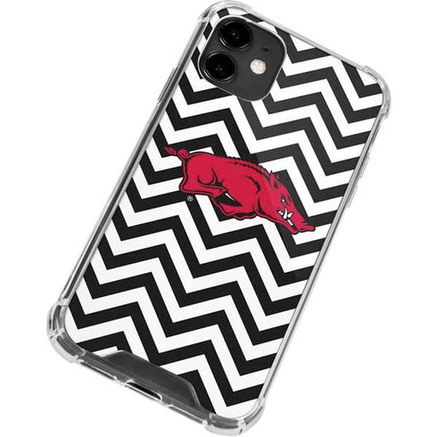 University of Arkansas-Fayetteville Chevron Print iPhone 12 Clear Case