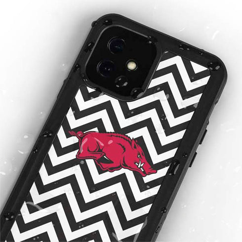 University of Arkansas-Fayetteville Chevron Print iPhone 12 Mini Waterproof Case