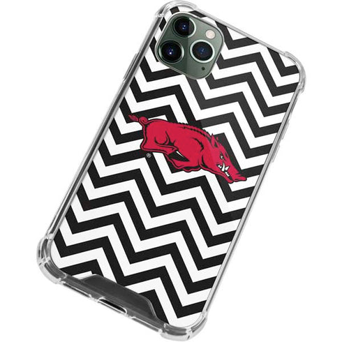 University of Arkansas-Fayetteville Chevron Print iPhone 12 Pro Clear Case