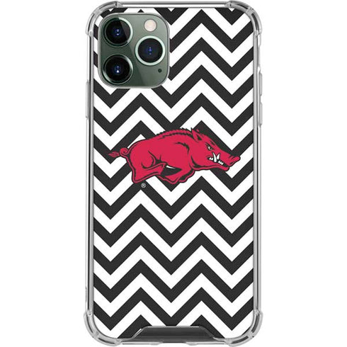 University of Arkansas-Fayetteville Chevron Print iPhone 12 Pro Max Clear Case