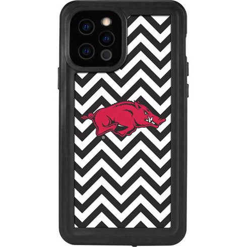 University of Arkansas-Fayetteville Chevron Print iPhone 12 Pro Waterproof Case