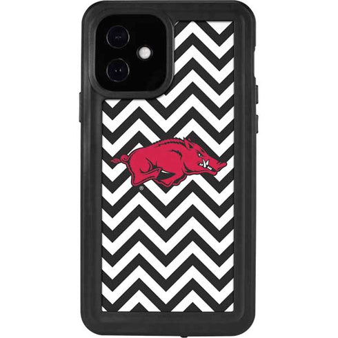 University of Arkansas-Fayetteville Chevron Print iPhone 12 Waterproof Case