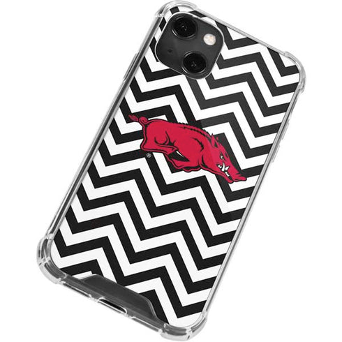 University of Arkansas-Fayetteville Chevron Print iPhone 13 Mini Clear Case