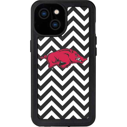 University of Arkansas-Fayetteville Chevron Print iPhone 13 Mini Waterproof Case