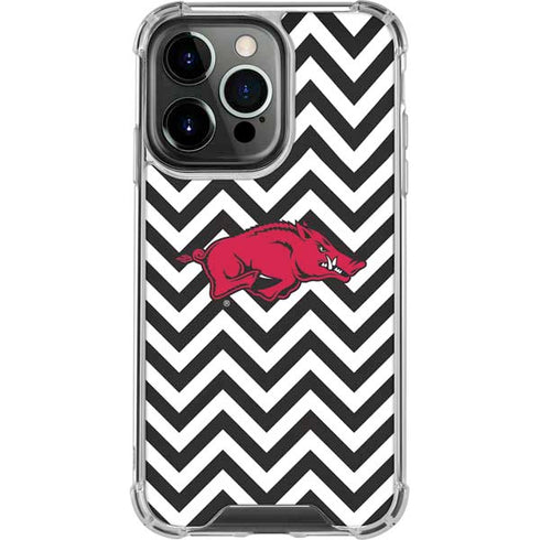 University of Arkansas-Fayetteville Chevron Print iPhone 13 Pro Clear Case