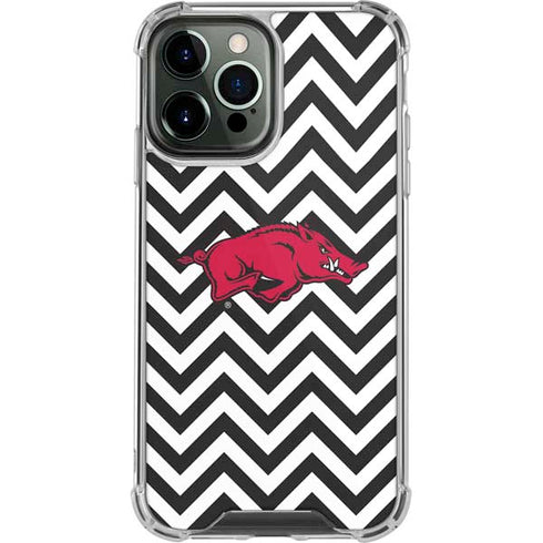 University of Arkansas-Fayetteville Chevron Print iPhone 13 Pro Max Clear Case
