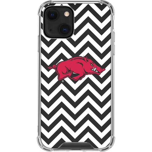 University of Arkansas-Fayetteville Chevron Print iPhone 14 Clear Case