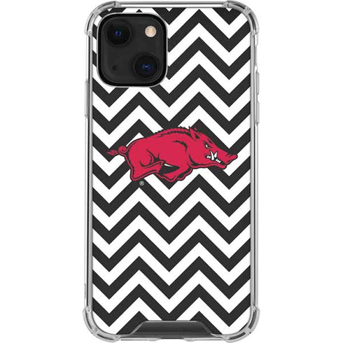 University of Arkansas-Fayetteville Chevron Print iPhone 14 Plus Clear Case