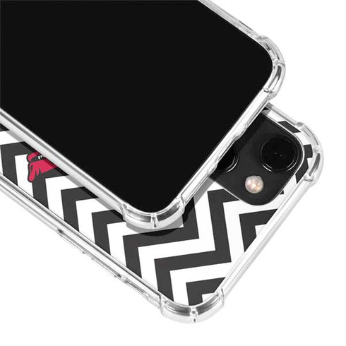 University of Arkansas-Fayetteville Chevron Print iPhone 14 Plus Clear Case