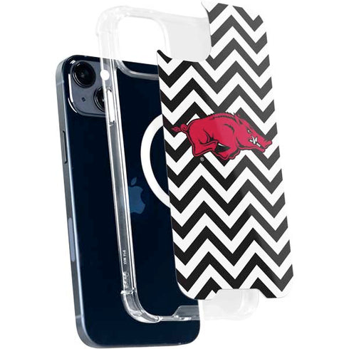 University of Arkansas-Fayetteville Chevron Print iPhone 14 Plus MagSafe Case