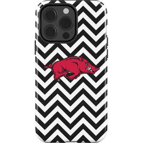 University of Arkansas-Fayetteville Chevron Print iPhone 15 Pro Impact Case
