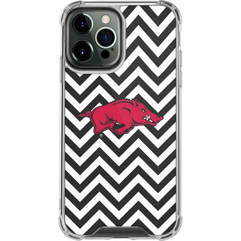 University of Arkansas-Fayetteville Chevron Print iPhone 15 Pro Max Clear Case