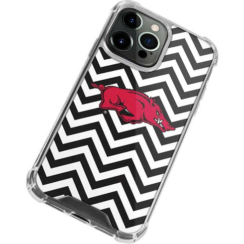 University of Arkansas-Fayetteville Chevron Print iPhone 15 Pro Max Clear Case