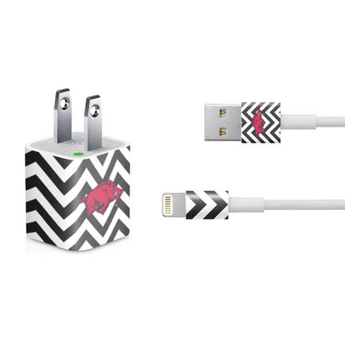 University of Arkansas-Fayetteville Chevron Print iPhone Charger (5W USB) Skin