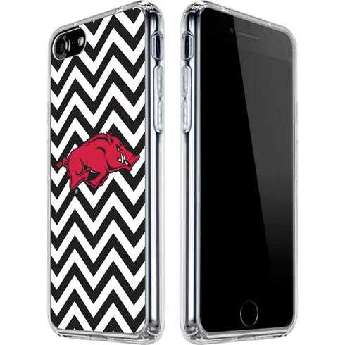 University of Arkansas-Fayetteville Chevron Print iPhone SE (2nd & 3rd Gen) Clear Case