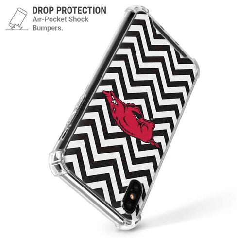 University of Arkansas-Fayetteville Chevron Print iPhone XS Max Clear Case