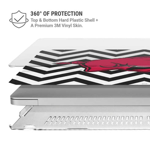 University of Arkansas-Fayetteville Chevron Print MacBook Pro 16in (2019-20) Case plus Skin