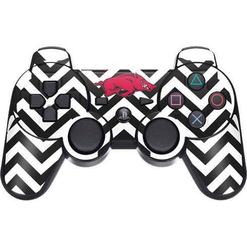 University of Arkansas-Fayetteville Chevron Print PS3 Dual Shock wireless controller Skin