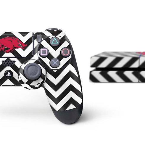 University of Arkansas-Fayetteville Chevron Print PS4 Console and Controller Bundle Skin