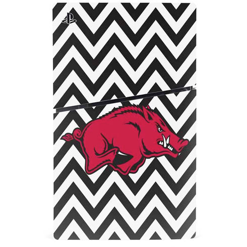 University of Arkansas-Fayetteville Chevron Print PS5 Slim Disk Bundle Skin