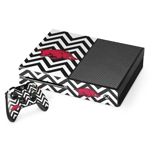 University of Arkansas-Fayetteville Chevron Print Xbox One Console and Controller Bundle Skin