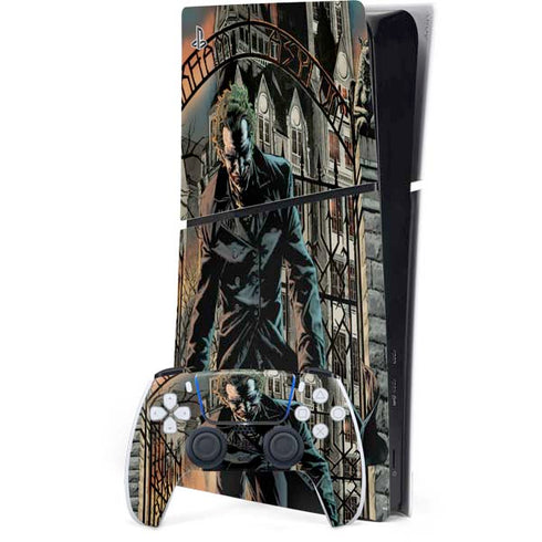 DC Comics The Joker Walking Dark Grounds Comic Art By Lee Bermejo PS5 Slim Digital Edition Console Skin