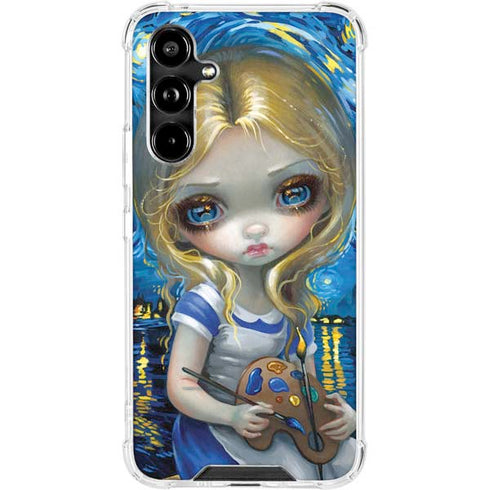 Artist Alice in Van Gogh Starry Night by Jasmine Becket-Griffith Galaxy A54 5G Clear Case