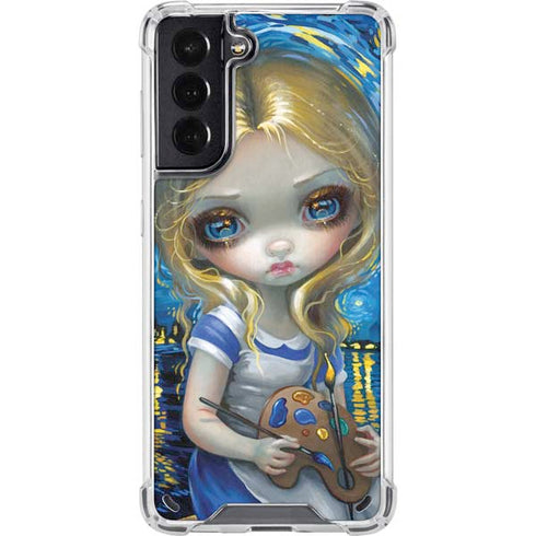 Artist Alice in Van Gogh Starry Night by Jasmine Becket-Griffith Galaxy S21 5G Clear Case
