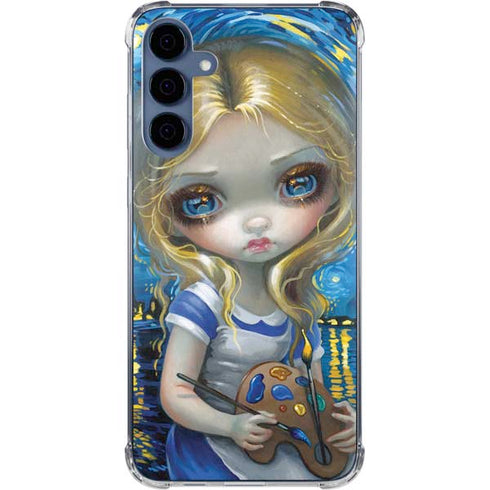 Artist Alice in Van Gogh Starry Night by Jasmine Becket-Griffith Galaxy S24 Clear Case