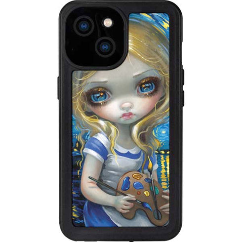 Artist Alice in Van Gogh Starry Night by Jasmine Becket-Griffith iPhone 15 Waterproof Case