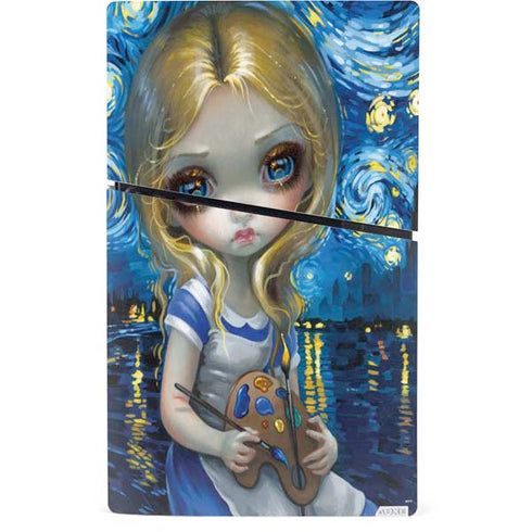 Artist Alice in Van Gogh Starry Night by Jasmine Becket-Griffith PS5 Slim Digital Edition Bundle Skin