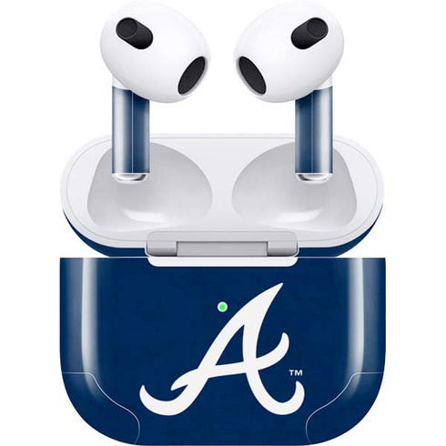 MLB Atlanta Braves - Solid Distressed Apple AirPods (3rd Gen 2021) Skin
